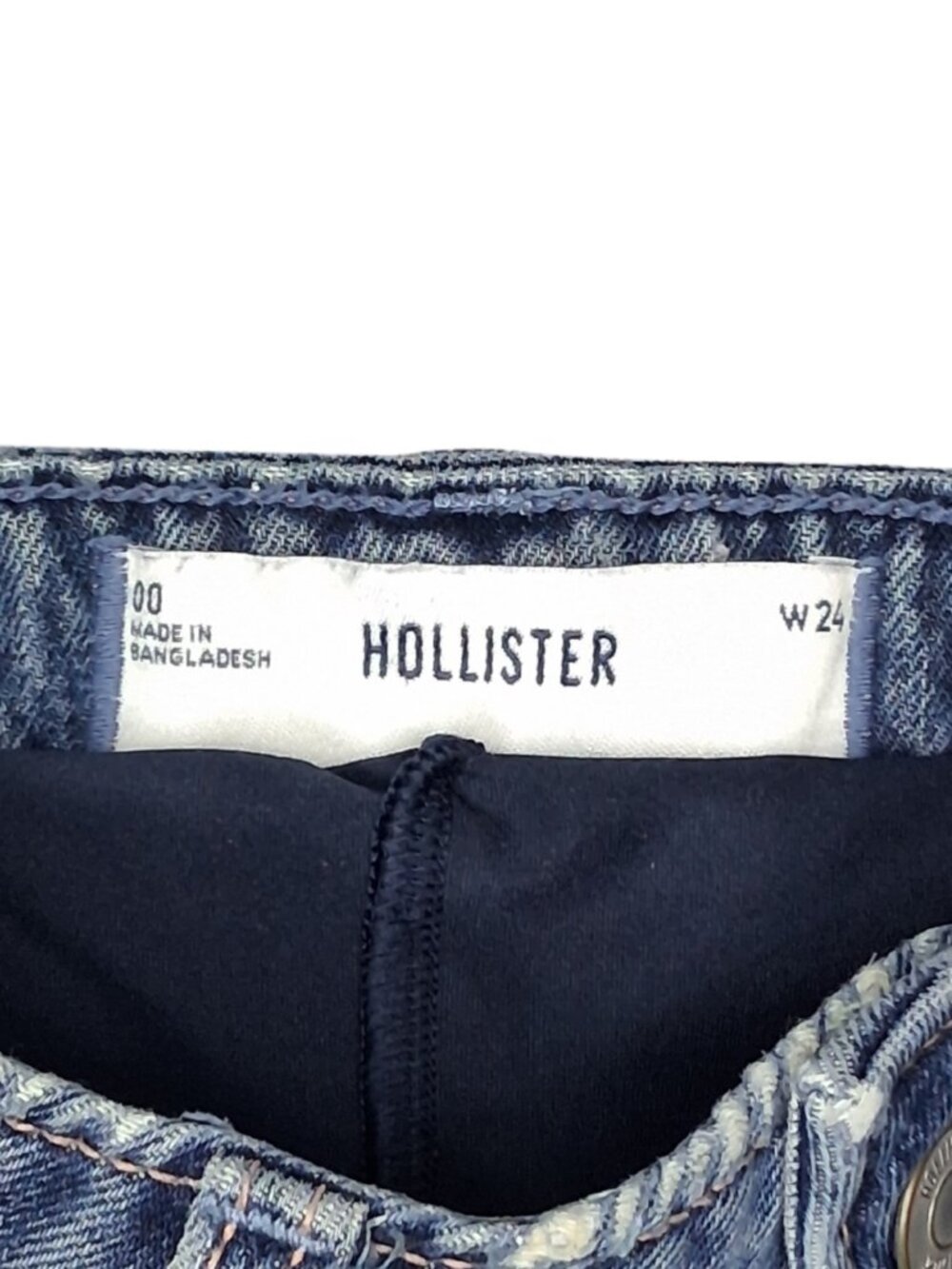 Hollister Denim Skort Women 00 Blue Jean Mini Skirt Built In Shorts Y2K Low Rise - Picture 3 of 10